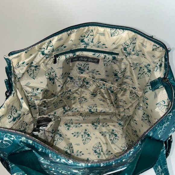 Lug Kerstin Lindquist Baby Yacht Carry-All Zip-Top Tote Aloha Outline Teal Green - Picture 9 of 13